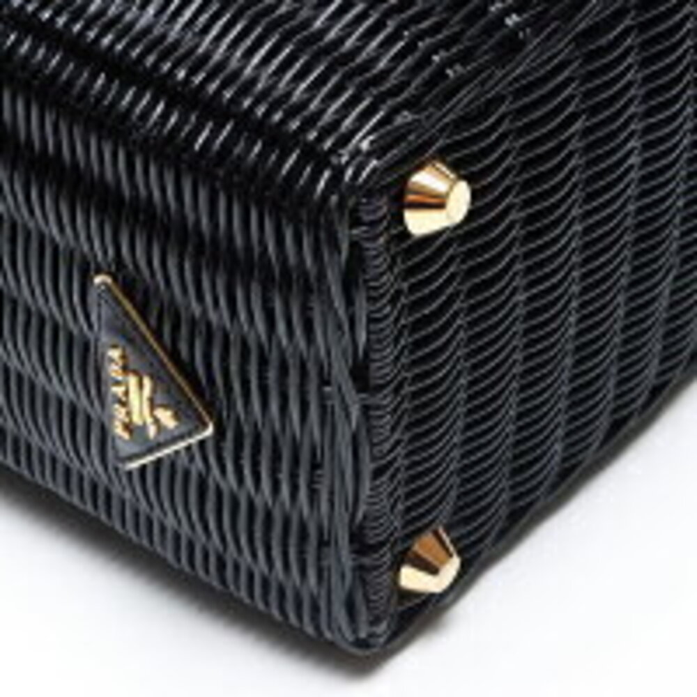 Prada Flower Basket Bag Handbag Black - Picture 6 of 13